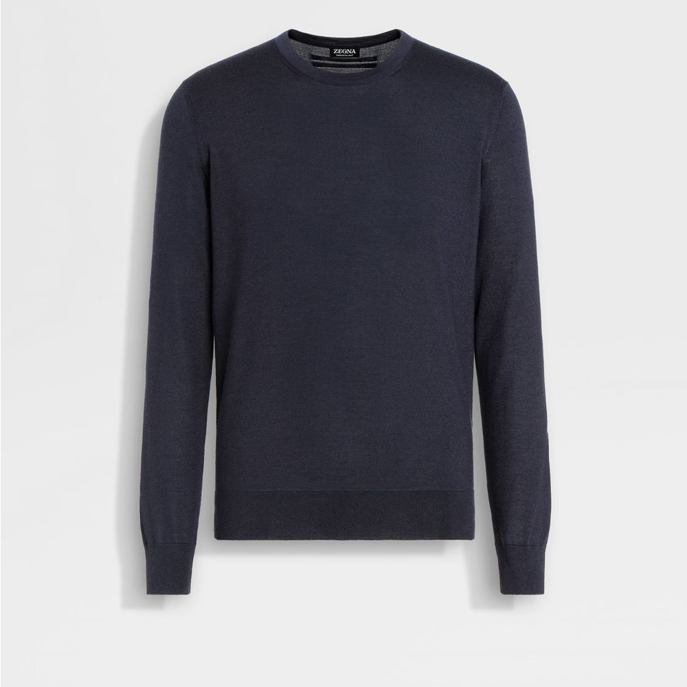 Ermenegildo Zegna Dark Blue Crewneck Sweater